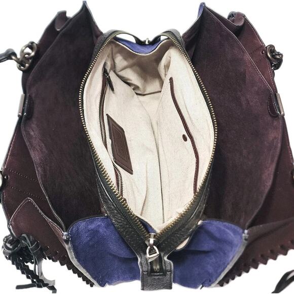 New COACH 37391 Dreamer Tote 36 Colorblock Black Whipstitch Rivets Extra Large - Picture 10 of 11